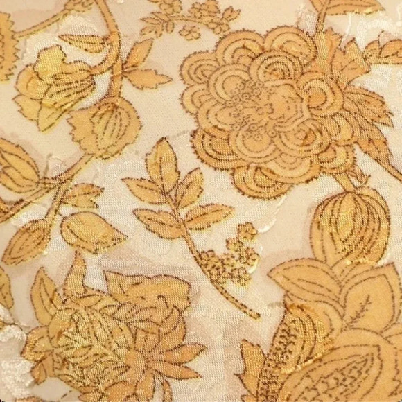 NWT Lulu's | Forever Days Cream Floral Jacquard Tie Strap Wide Leg Jumpsuit Sz M - Picture 3 of 13